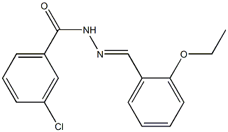 3-chloro-N'-[(E)-(2-ethoxyphenyl)methylidene]benzohydrazide 结构式