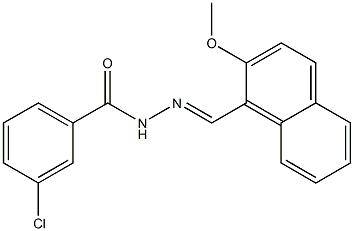 3-chloro-N'-[(E)-(2-methoxy-1-naphthyl)methylidene]benzohydrazide 结构式