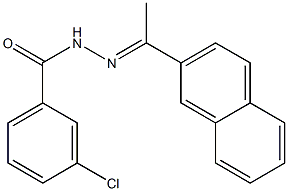 3-chloro-N'-[(E)-1-(2-naphthyl)ethylidene]benzohydrazide 结构式