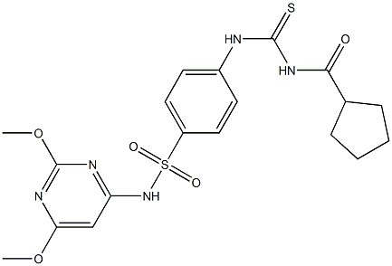 4-({[(cyclopentylcarbonyl)amino]carbothioyl}amino)-N-(2,6-dimethoxy-4-pyrimidinyl)benzenesulfonamide 结构式