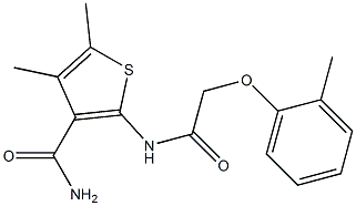 4,5-dimethyl-2-{[2-(2-methylphenoxy)acetyl]amino}-3-thiophenecarboxamide 结构式