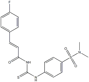 4-[({[(E)-3-(4-fluorophenyl)-2-propenoyl]amino}carbothioyl)amino]-N,N-dimethylbenzenesulfonamide 结构式