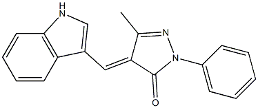 4-[(E)-1H-indol-3-ylmethylidene]-5-methyl-2-phenyl-2,4-dihydro-3H-pyrazol-3-one 结构式