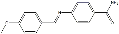 4-{[(E)-(4-methoxyphenyl)methylidene]amino}benzamide 结构式