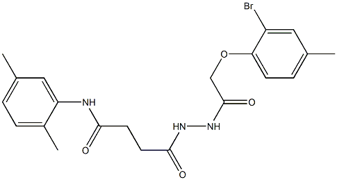 4-{2-[2-(2-bromo-4-methylphenoxy)acetyl]hydrazino}-N-(2,5-dimethylphenyl)-4-oxobutanamide 结构式