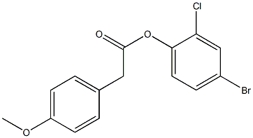 4-bromo-2-chlorophenyl 2-(4-methoxyphenyl)acetate 结构式