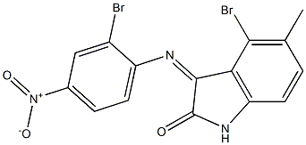 4-bromo-3-[(2-bromo-4-nitrophenyl)imino]-5-methyl-1,3-dihydro-2H-indol-2-one 结构式