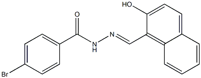 4-bromo-N'-[(E)-(2-hydroxy-1-naphthyl)methylidene]benzohydrazide 结构式