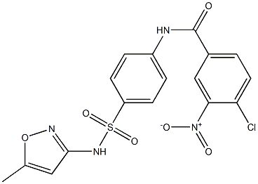 4-chloro-N-(4-{[(5-methyl-3-isoxazolyl)amino]sulfonyl}phenyl)-3-nitrobenzamide 结构式