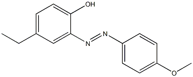 4-ethyl-2-[(E)-2-(4-methoxyphenyl)diazenyl]phenol 结构式