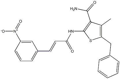 5-benzyl-4-methyl-2-{[(E)-3-(3-nitrophenyl)-2-propenoyl]amino}-3-thiophenecarboxamide 结构式