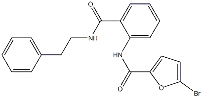 5-bromo-N-{2-[(phenethylamino)carbonyl]phenyl}-2-furamide 结构式