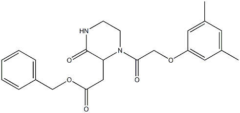 benzyl 2-{1-[2-(3,5-dimethylphenoxy)acetyl]-3-oxo-2-piperazinyl}acetate 结构式