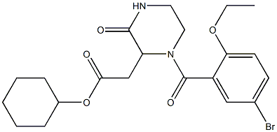 cyclohexyl 2-[1-(5-bromo-2-ethoxybenzoyl)-3-oxo-2-piperazinyl]acetate 结构式