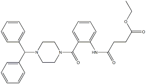 ethyl 4-{2-[(4-benzhydryl-1-piperazinyl)carbonyl]anilino}-4-oxobutanoate 结构式