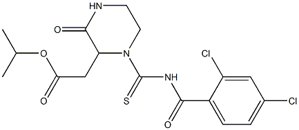 isopropyl 2-(1-{[(2,4-dichlorobenzoyl)amino]carbothioyl}-3-oxo-2-piperazinyl)acetate 结构式