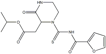 isopropyl 2-{1-[(2-furoylamino)carbothioyl]-3-oxo-2-piperazinyl}acetate 结构式