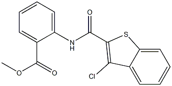 methyl 2-{[(3-chloro-1-benzothiophen-2-yl)carbonyl]amino}benzoate 结构式