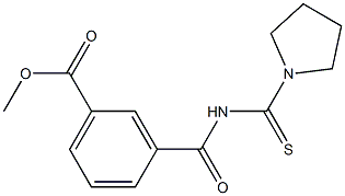 methyl 3-{[(1-pyrrolidinylcarbothioyl)amino]carbonyl}benzoate 结构式