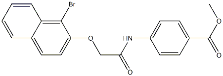 methyl 4-({2-[(1-bromo-2-naphthyl)oxy]acetyl}amino)benzoate 结构式