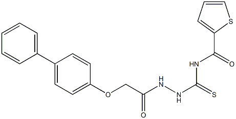 N-({2-[2-([1,1'-biphenyl]-4-yloxy)acetyl]hydrazino}carbothioyl)-2-thiophenecarboxamide 结构式