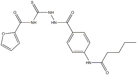 N-({2-[4-(pentanoylamino)benzoyl]hydrazino}carbothioyl)-2-furamide 结构式