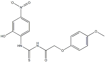 N-(2-hydroxy-4-nitrophenyl)-N'-[2-(4-methoxyphenoxy)acetyl]thiourea 结构式