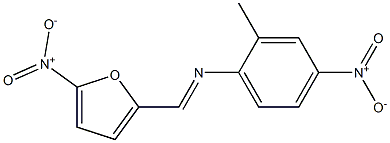 2-methyl-4-nitro-N-[(E)-(5-nitro-2-furyl)methylidene]aniline 结构式