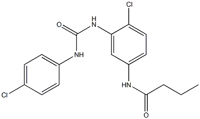 N-(4-chloro-3-{[(4-chloroanilino)carbonyl]amino}phenyl)butanamide 结构式