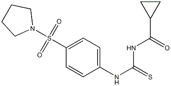 N-(cyclopropylcarbonyl)-N'-[4-(1-pyrrolidinylsulfonyl)phenyl]thiourea 结构式