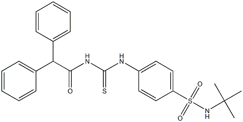 N-(tert-butyl)-4-({[(2,2-diphenylacetyl)amino]carbothioyl}amino)benzenesulfonamide 结构式