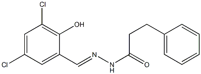 N'-[(E)-(3,5-dichloro-2-hydroxyphenyl)methylidene]-3-phenylpropanohydrazide 结构式