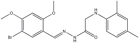 N'-[(E)-(5-bromo-2,4-dimethoxyphenyl)methylidene]-2-(2,4-dimethylanilino)acetohydrazide 结构式