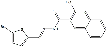 N'-[(E)-(5-bromo-2-thienyl)methylidene]-3-hydroxy-2-naphthohydrazide 结构式