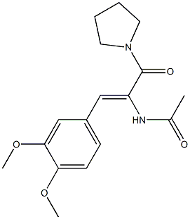 N-[(Z)-2-(3,4-dimethoxyphenyl)-1-(1-pyrrolidinylcarbonyl)ethenyl]acetamide 结构式