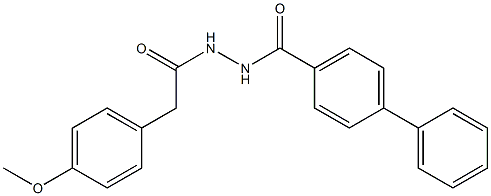 N'-[2-(4-methoxyphenyl)acetyl][1,1'-biphenyl]-4-carbohydrazide 结构式