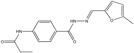 N-[4-({2-[(E)-(5-methyl-2-furyl)methylidene]hydrazino}carbonyl)phenyl]propanamide 结构式