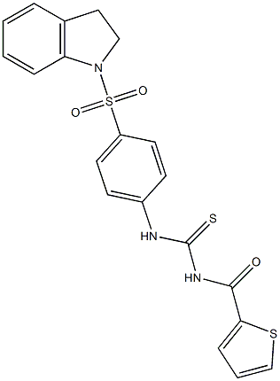 N-[4-(2,3-dihydro-1H-indol-1-ylsulfonyl)phenyl]-N'-(2-thienylcarbonyl)thiourea 结构式