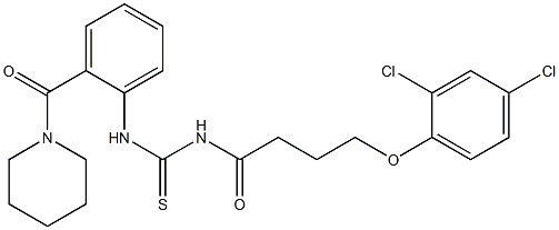 N-[4-(2,4-dichlorophenoxy)butanoyl]-N'-[2-(1-piperidinylcarbonyl)phenyl]thiourea 结构式