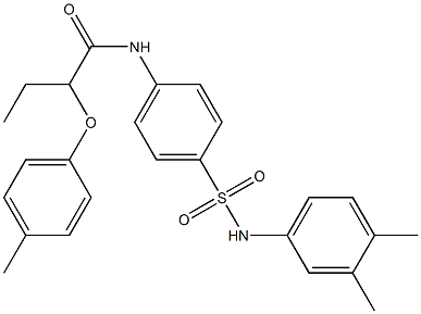N-{4-[(3,4-dimethylanilino)sulfonyl]phenyl}-2-(4-methylphenoxy)butanamide 结构式