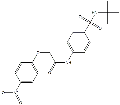 N-{4-[(tert-butylamino)sulfonyl]phenyl}-2-(4-nitrophenoxy)acetamide 结构式