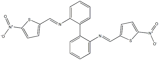 N-[(E)-(5-nitro-2-thienyl)methylidene]-N-(2'-{[(E)-(5-nitro-2-thienyl)methylidene]amino}[1,1'-biphenyl]-2-yl)amine 结构式