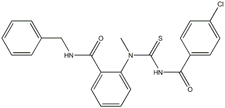 N-benzyl-2-[{[(4-chlorobenzoyl)amino]carbothioyl}(methyl)amino]benzamide 结构式