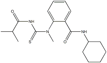 N-cyclohexyl-2-[[(isobutyrylamino)carbothioyl](methyl)amino]benzamide 结构式