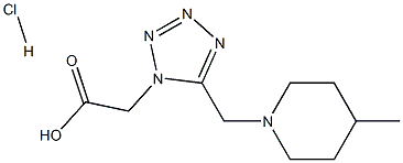 {5-[(4-methylpiperidin-1-yl)methyl]-1H-tetrazol-1-yl}acetic acid hydrochloride 结构式