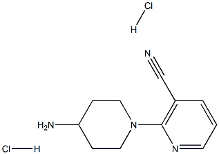 2-(4-aminopiperidin-1-yl)nicotinonitrile dihydrochloride 结构式
