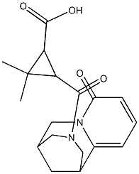 2,2-dimethyl-3-[(8-oxo-1,5,6,8-tetrahydro-2H-1,5-methanopyrido[1,2-a][1,5]diazocin-3(4H)-yl)carbonyl]cyclopropanecarboxylic acid 结构式