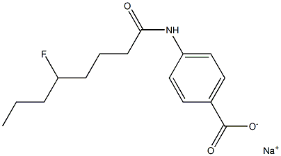 4-[(5-Fluorooctanoyl)amino]benzenecarboxylic acid sodium salt 结构式