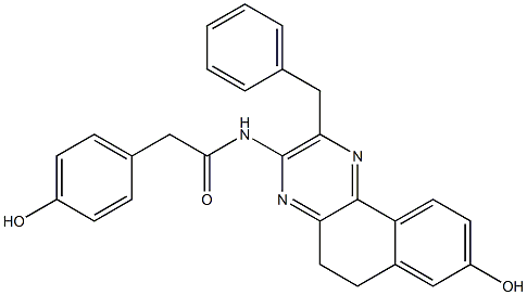 2-Benzyl-3-[1-oxo-2-(4-hydroxyphenyl)ethylamino]-8-hydroxy-5,6-dihydrobenzo[f]quinoxaline 结构式