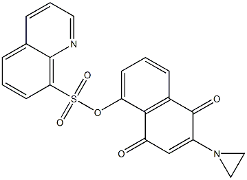 2-(1-Aziridinyl)-5-[8-quinolinylsulfonyloxy]-1,4-naphthoquinone 结构式